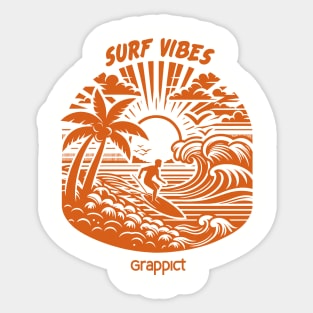 Surf vibes in vintage style Sticker